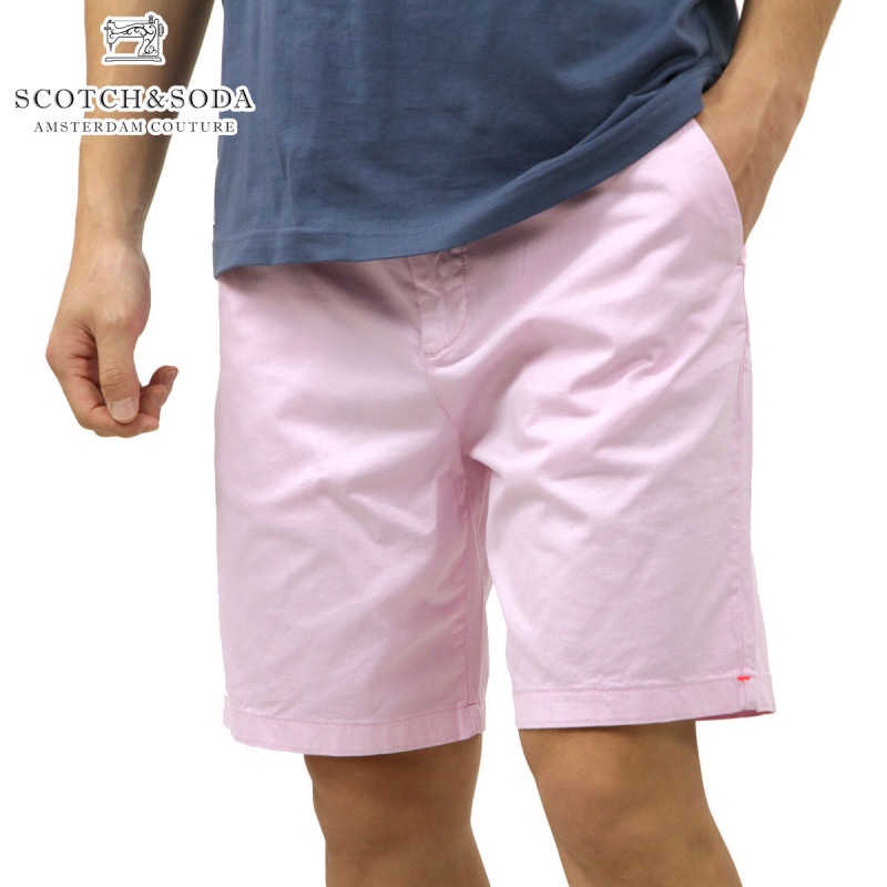 �����å�����ɥ����� �ܥȥॹ ��� ��������Ź SCOTCH��SODA ���硼�ȥѥ�� �������ȥ��� STUART GARMENT-DYED PIMA COTTON-BLEND CHINO SHORT PANTS 165959 4785 52504 12 PINK ICON A39B B1C C2D D4E E11F