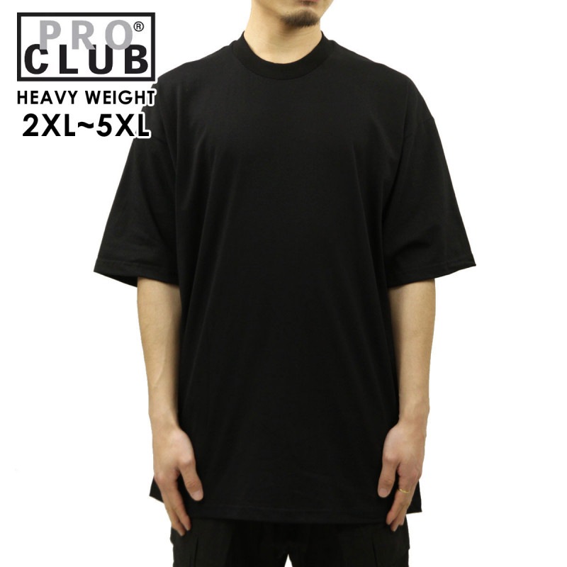 ץ T  Ź PROCLUB ȾµT 롼ͥåT إӡ 礭 HEAVY WEIGHT COTTON SHORT SLEEVE CREW NECK T-SHIRT BLACK #101 AB6B B1C C1D D1E E13F