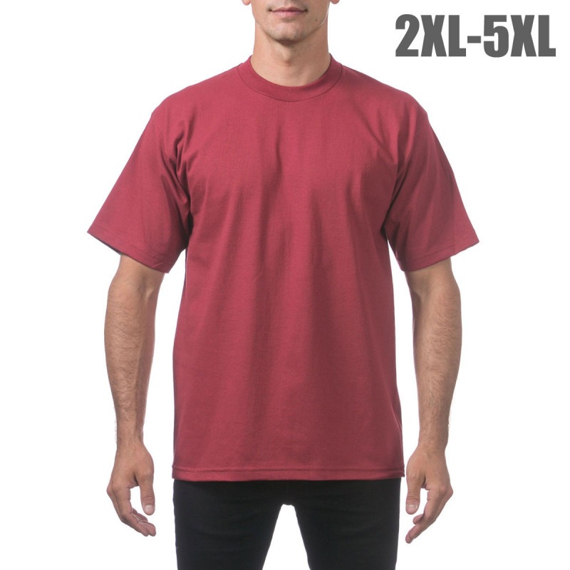 ץ T  Ź PROCLUB ȾµT 롼ͥåT إӡ 礭 HEAVY WEIGHT COTTON SHORT SLEEVE CREW NECK T-SHIRT BURGUNDY #101 AB6B B1C C1D D1E E11F