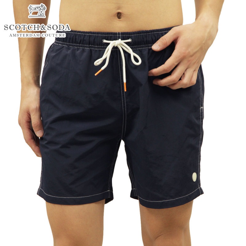 スコッチアンドソーダ 水着 メンズ 正規販売店 SCOTCH＆SODA スイムパンツ MID LENGTH - RECYCLED NYLON SOLID SWIM SHORT PANTS 160602 0002 NIGHT クリスマス プレゼント ラッピング スコッチアンドソーダ 水着 メンズ 正規販売店 SCOTCH＆SODA スイム