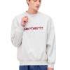 カーハート メンズ スウェット 正規品 CARHARTT WIP トレーナー フリース ロゴ 刺繍 CARHARTT SWEATSHIRT ASH HEATHER / ROCKET I030229|M
