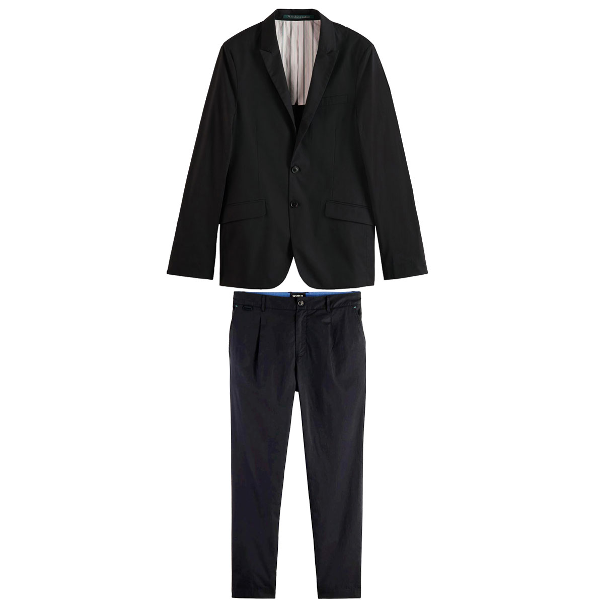 スコッチアンドソーダ メンズ スーツ 正規販売店 SCOTCH＆SODA ブレザー パンツ UNCONSTRUCTED BLAZER & REGULAR SLIM-FIT PANTS SUITS SET UP 169812 169782 71509 71703 0008 08 BLACK クリスマス プレゼント ラッピング スコッチアンドソーダ メンズ スーツ 正規販売店 SCOTCH＆SODA