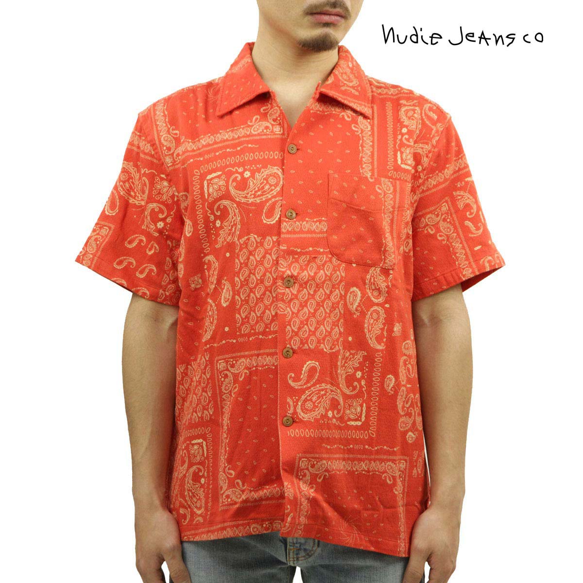 ヌーディージーンズ メンズ アロハシャツ 正規販売店 Nudie Jeans 半袖 