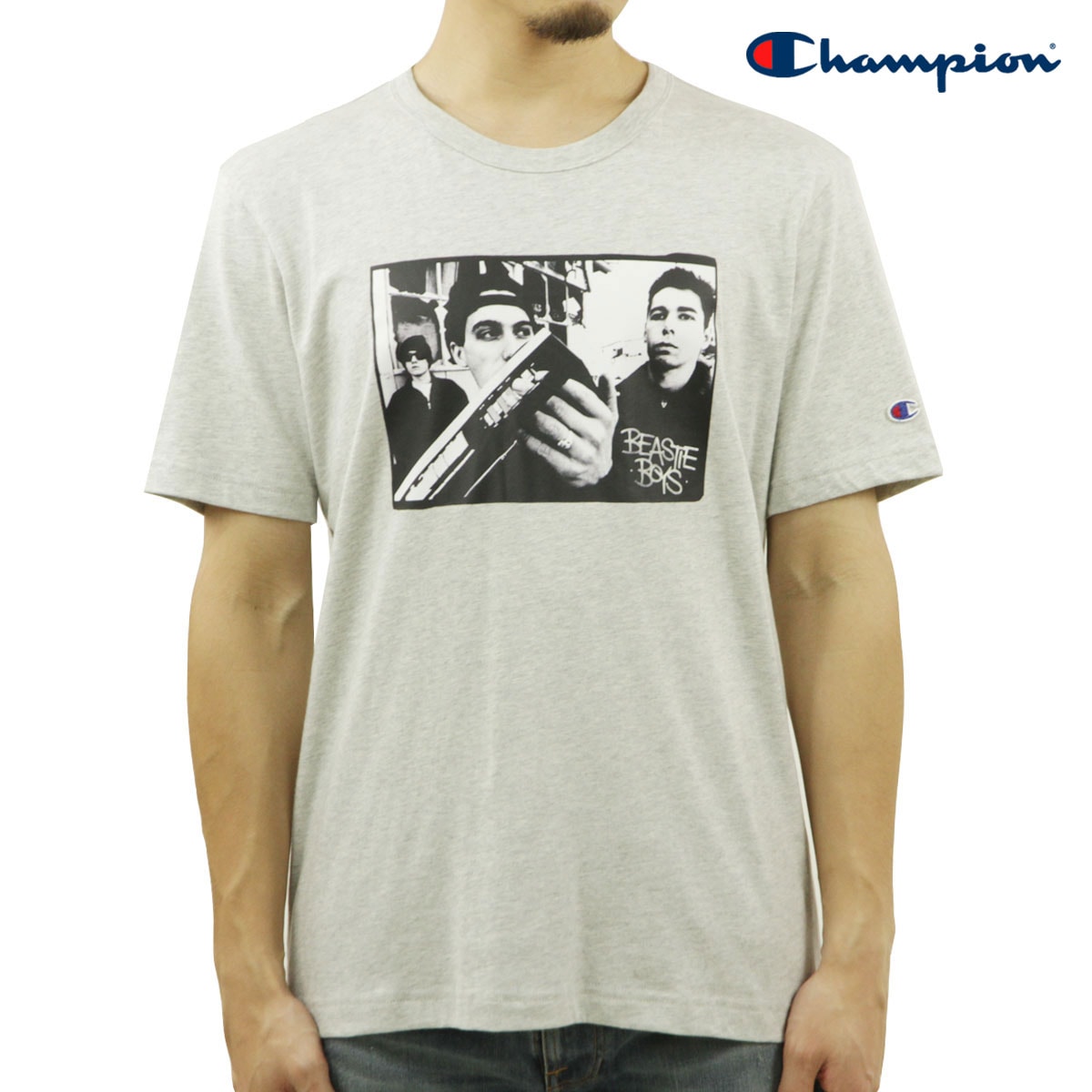 チャンピオン メンズ 半袖Tシャツ 正規品 CHAMPION ビースティ・ボーイズ バンドTシャツ CHAMPION X BEASTIE BOYS ATHLETIC JERSEY COMBED 