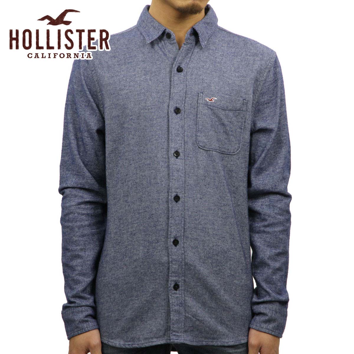 本物正規◆ホリスター◆フランネルシャツ 2289-529 バーガンディ/紺/白■M■新品/ブロックチェック ホリスター シャツ HOLLISTER 正規品 メンズ シXL (LL