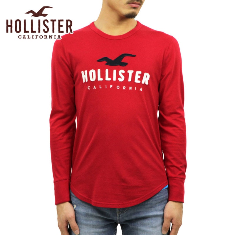 ۥꥹ T   HOLLISTER ĹµT 롼ͥåT Applique Logo Graphic Tee 323-248-0193-500