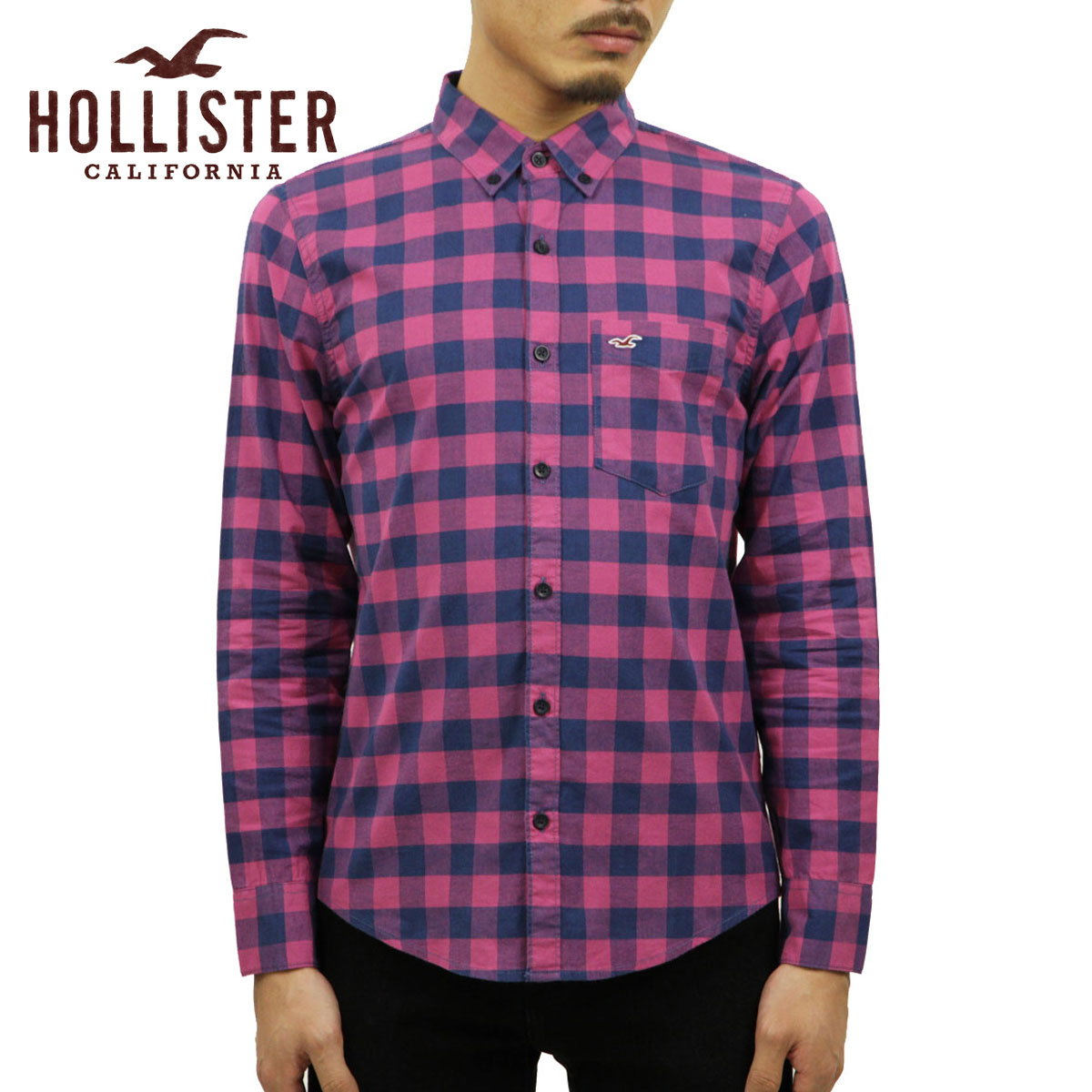 ホリスター HOLLISTER 正規品 メンズ ボタンダウン スリムフィット 長袖シャツ Stretch Poplin Slim Fit Shirt 325-259-2113-628 クリスマス プレゼント ラッピング ホリスター HOLLISTER 正規品 メンズ ボタンダウン スリムフィット