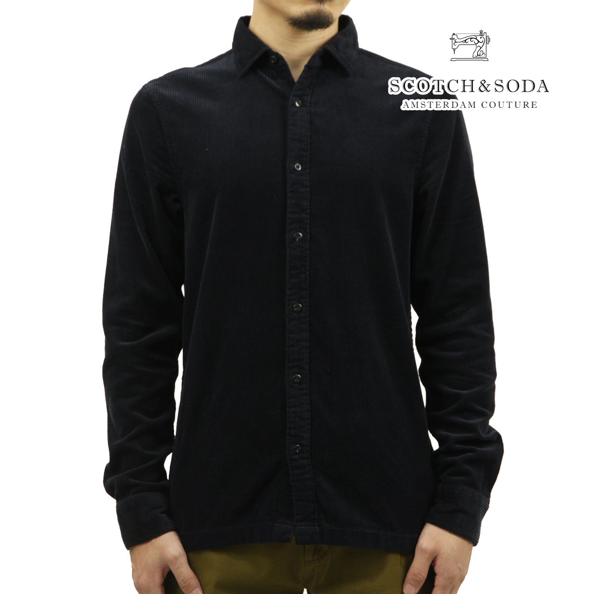 スコッチアンドソーダ メンズ 長袖シャツ 正規販売店 SCOTCH＆SODA レギュラーフィット コーデュロイシャツ REGULAR FIT CLASSIC CORDUROY SHIRT 163354 0002 NIGHT クリスマス プレゼント ラッピング スコッチアンドソーダ メンズ 長袖シャツ 正規販売店 SCOTCH＆SODA