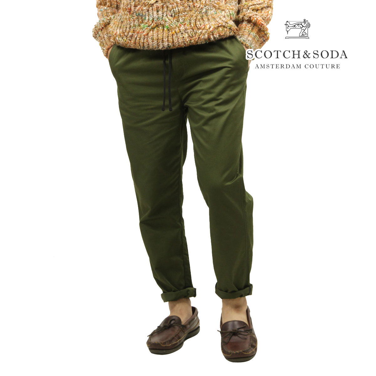 スコッチアンドソーダ メンズ ジョガーパンツ 正規販売店 SCOTCH＆SODA オーガニックコットン チノパン FAVE- ORGANIC COTTON LIGHTWEIGHT JOGGER CHINO PANT 162288 0115 ARMY クリスマス プレゼント ラッピング スコッチアンドソーダ メンズ ジョガーパンツ 正規販売店 SCOTCH＆SODA