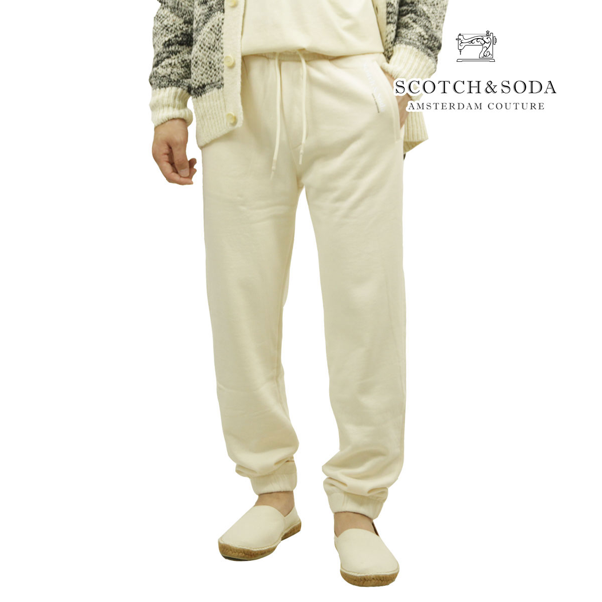スコッチアンドソーダ メンズ スウェットパンツ 正規販売店 SCOTCH＆SODA オーガニックコットン ボトムス ORGANIC COTTON-FELPA SWEATPANT 163679 0001OFF WHTE クリスマス プレゼント ラッピング スコッチアンドソーダ メンズ スウェットパンツ 正規販売店