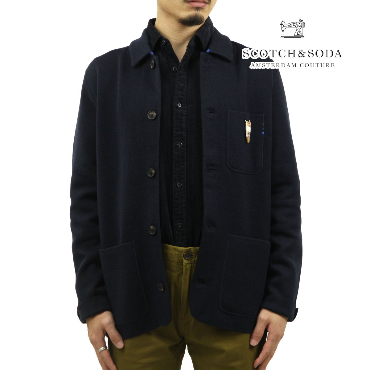 スコッチアンドソーダ メンズ ワークジャケット 正規販売店 SCOTCH＆SODA アウター ジャケット WOOL-BLEND KNITTED WORKER JACKET 173060 0002 85803 08 NIGHT クリスマス プレゼント ラッピング 000000029617_ROxlURg.jpg