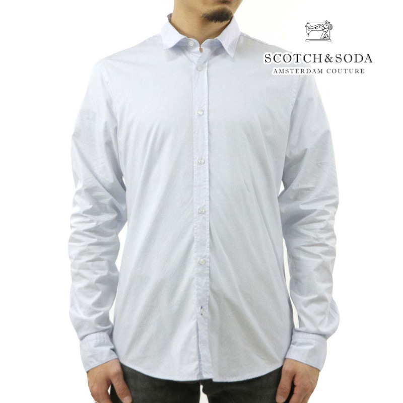 åɥ  Ĺµ Ź SCOTCHSODA 磻 ɥ쥹 BASIC ORGANIC COTTON ELASTANE SLIM FIT SHIRTS 165316 0765 51451 60 BLUE A39B B1C C1D D6E E07F