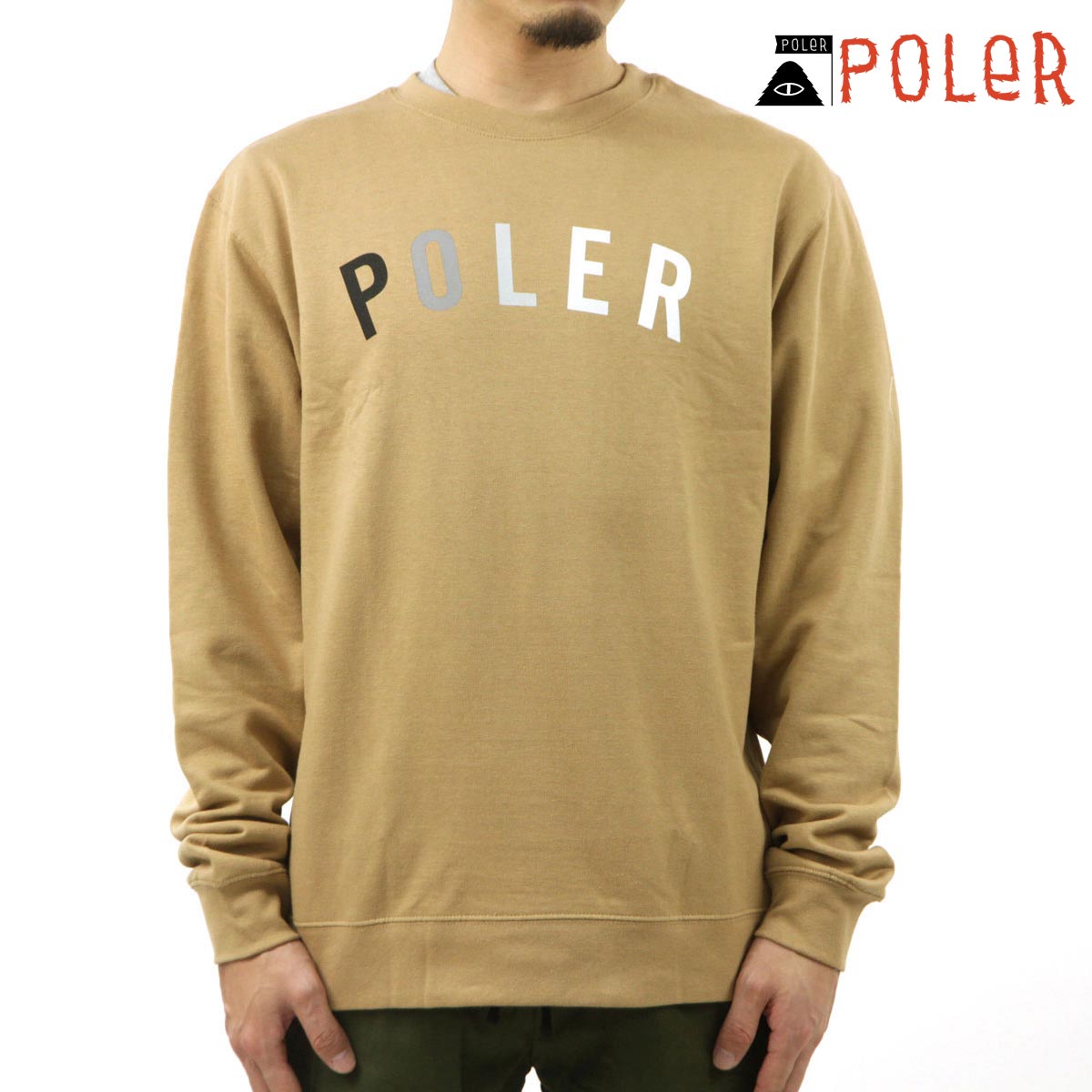 ポーラー メンズ スウェット 正規販売店 POLER トレーナー ロゴ クルー 