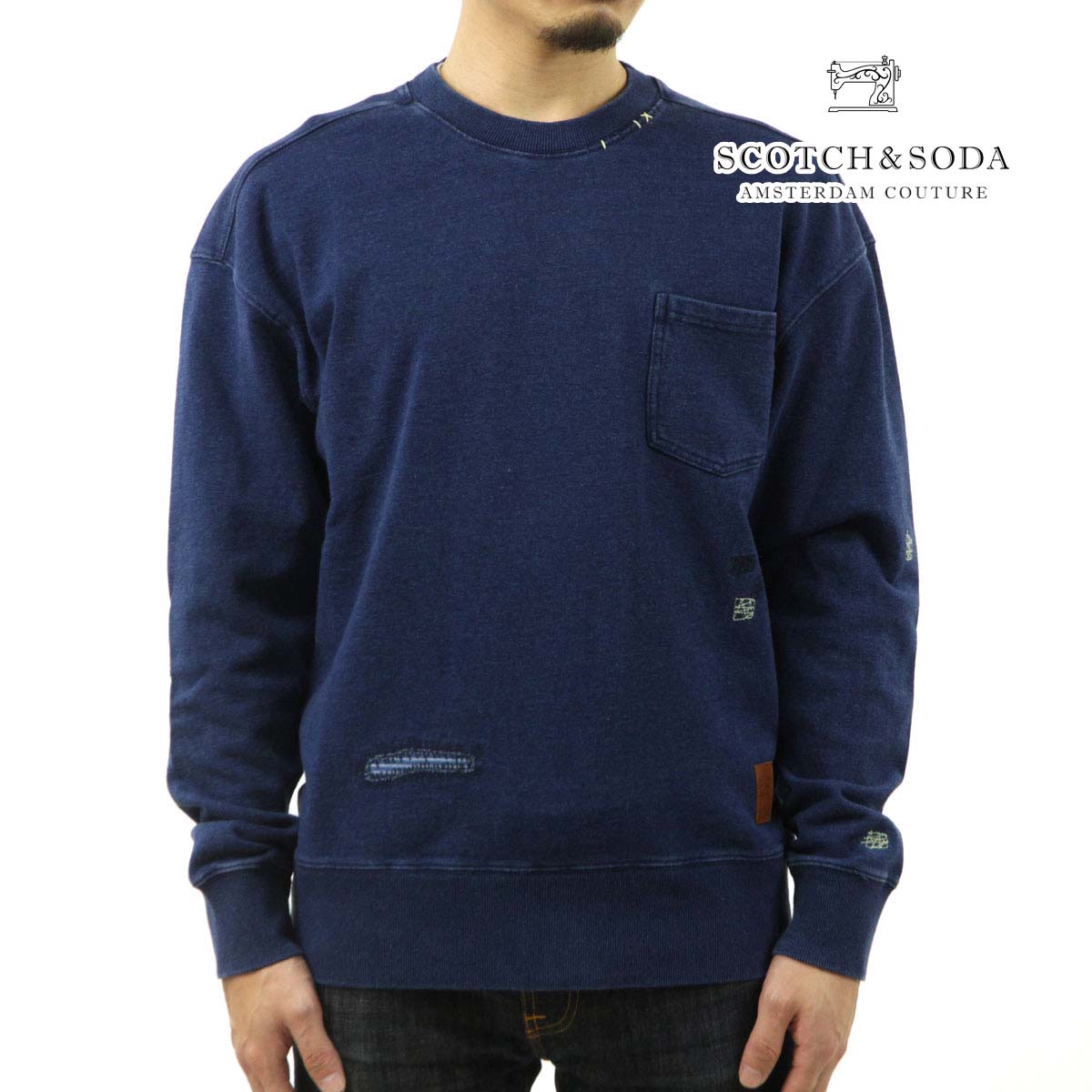 スコッチアンドソーダ　トレーナー SCOTCH&SODA（スコッチ＆ソーダ）バックプリントトレーナー ネイビー