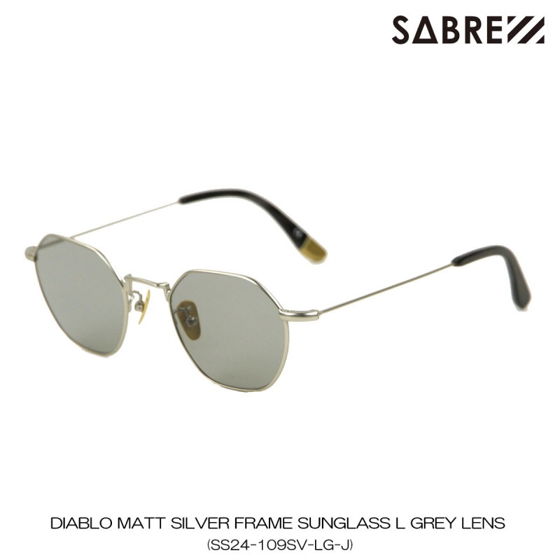 С  ǥ 󥰥饹 Ź SABRE ᤬ ǥ֥ DIABLO MATT SILVER FRAME SUNGLASS L GREY LENS SS24-109SV-LG-J