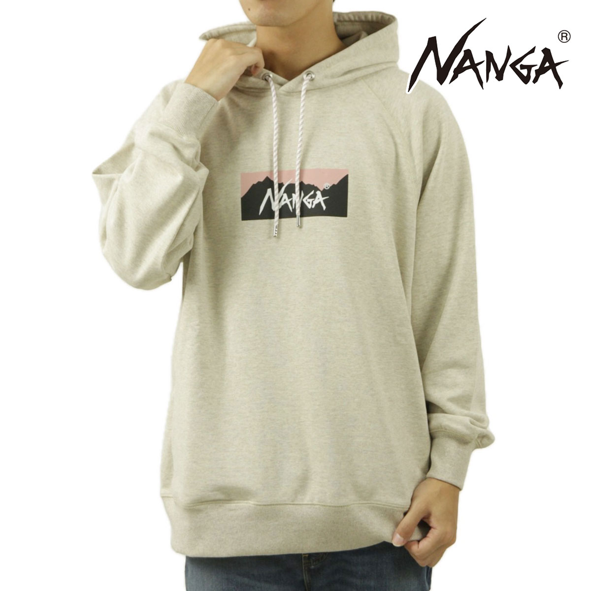 ナンガ メンズ パーカー 正規販売店 NANGA ロゴ プルオーバー 