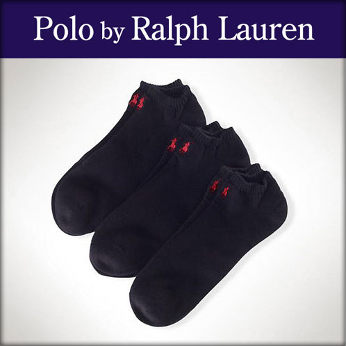 �ݥ� ���ե������ POLO RALPH LAUREN ������ ���� 3­���å� ���å��� 3 PACK��CLASSIC FOOT LOW CUT POLO GHOST SOCKS 827032PK BLACK-RED A05B B1C C3D D1E E13F