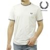フレッドペリー メンズ 半袖Tシャツ 正規販売店 FRED PERRY クルーネック ワンポイント ロゴ TWIN TIPPED SHORT SLEEVE T-SHIRT M1588 100 WHIT