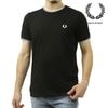 フレッドペリー メンズ 半袖Tシャツ 正規販売店 FRED PERRY クルーネック ワンポイント ロゴ TWIN TIPPED SHORT SLEEVE T-SHIRT M1588 102 BLAC