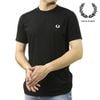 フレッドペリー メンズ 半袖Tシャツ 正規販売店 FRED PERRY クルーネック ワンポイント ロゴ RINGER SHORT SLEEVE T-SHIRT M3519 102 BLACK|MEN