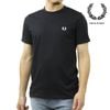 フレッドペリー メンズ 半袖Tシャツ 正規販売店 FRED PERRY クルーネック ワンポイント ロゴ RINGER SHORT SLEEVE T-SHIRT M3519 608 NAVY|MEN’