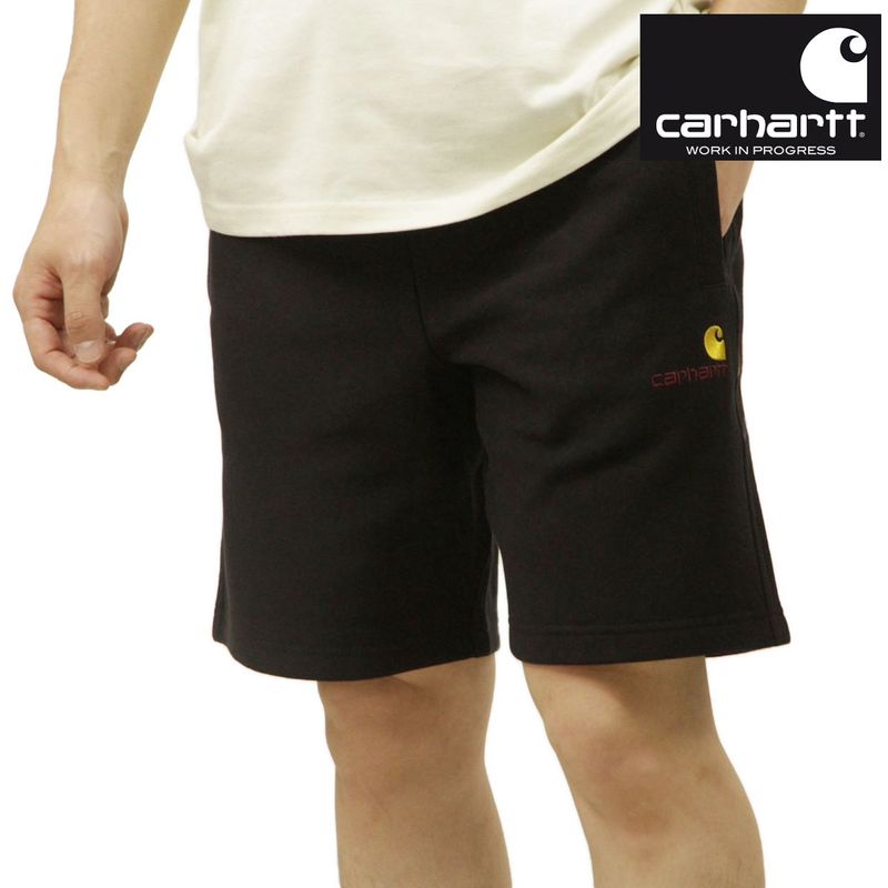 ϡ  硼ȥѥ  CARHARTT WIP å ϡեѥ  AMERICAN SCRIPT SWEAT SHORT BLACK I031685