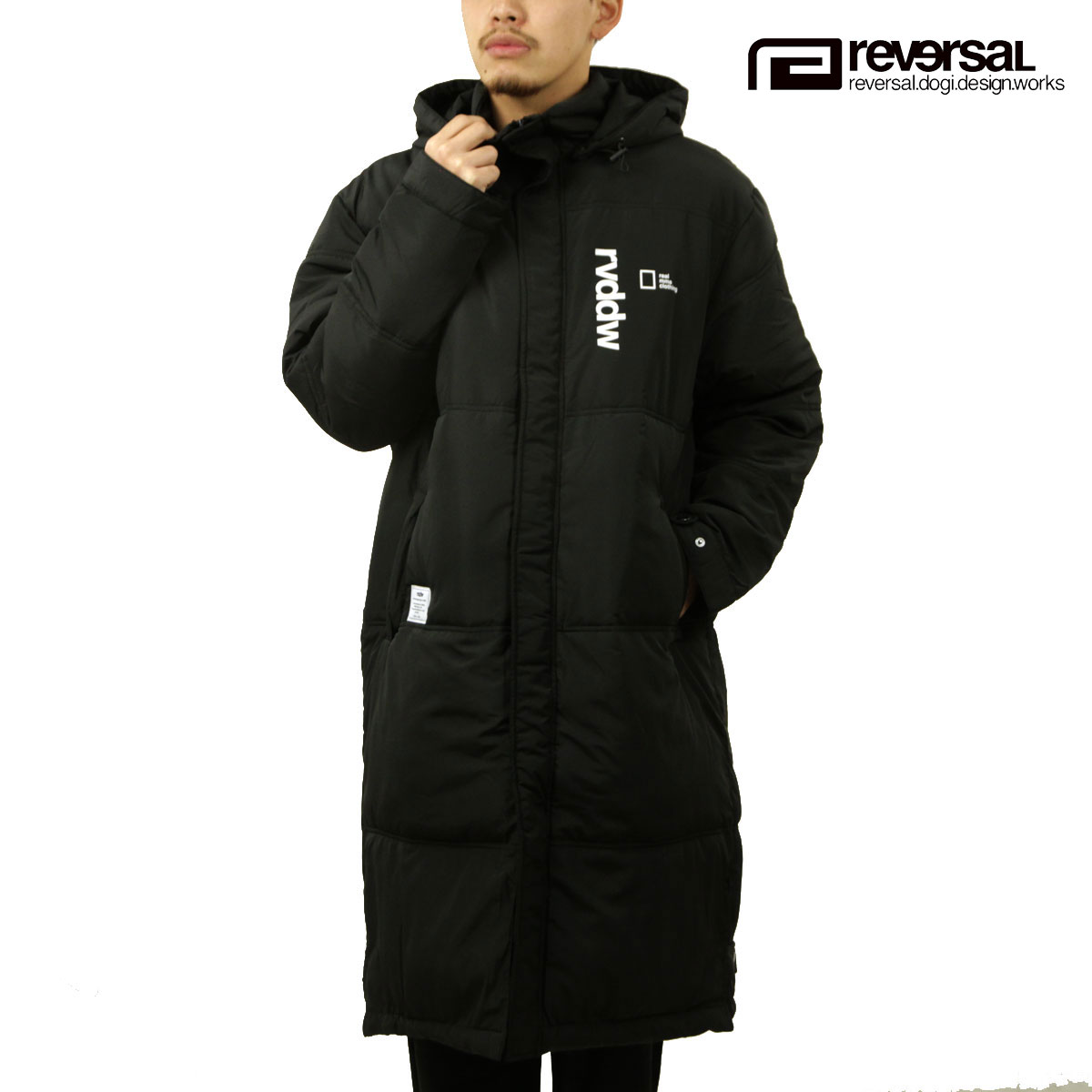 リバーサル メンズ ベンチコート 正規販売店 REVERSAL アウター ロングコート rvddw MMA BENCH COAT 黒 rv25aw309-BK BLACK リバーサル メンズ ベンチコート 正規販売店 REVERSAL アウター ロング