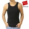 ヘインズ メンズ タンクトップ 正規販売店 Hanes 2枚組 ビーフィー ノースリーブ 無地 HANES BEEFY RIB TANK TOP T-SHIRT 2P HM2-Z701S 090 BL