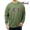 ナンガ メンズ 長袖Tシャツ 正規販売店 NANGA クルーネック ロゴ ロンT ECO HYBRID BOX LOGO LONG SLEEVE TEE NW2431-1E150 GRN GREEN|