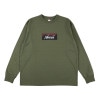 ナンガ メンズ 長袖Tシャツ 正規販売店 NANGA クルーネック ロゴ ロンT ECO HYBRID BOX LOGO LONG SLEEVE TEE NW2431-1E150 GRN GREEN|