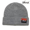 ナンガ メンズ レディース ニットキャップ 正規販売店 NANGA ロゴ ニット帽 ビーニー BOX LOGO BULKY BEANIE CAP N2532-3C059A GRY GREY|CAP/H