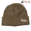 ポーラー メンズ レディース ニットキャップ 正規販売店 POLER ロゴ ニット帽 ビーニー SHALLOW BEANIE 253MCV0108-BEG BEIGE