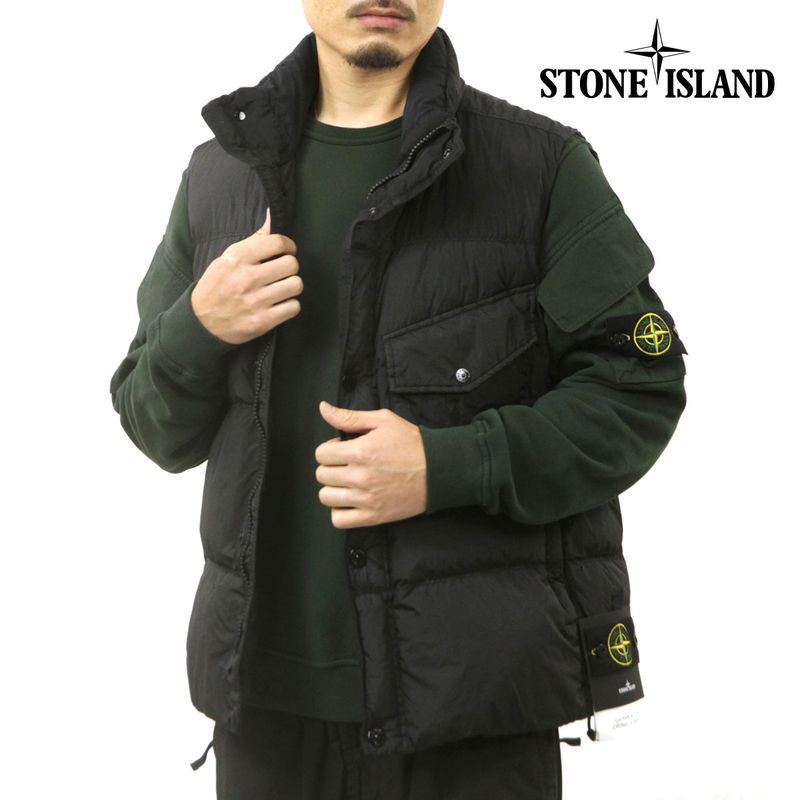 ストーンアイランド メンズ ダウンベスト 正規品 STONE ISLAND ボタン