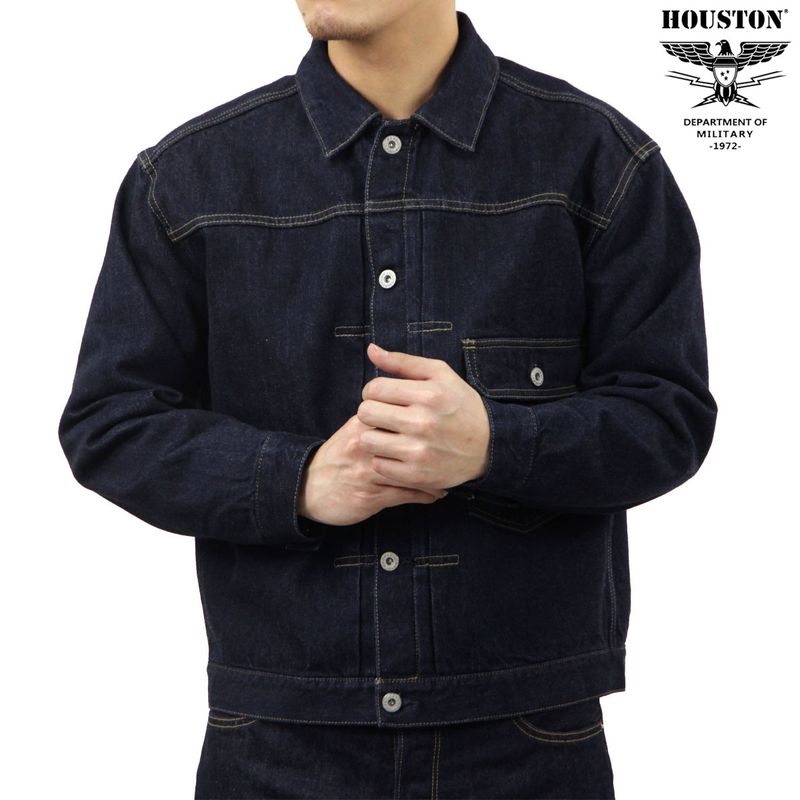 �ҥ塼���ȥ� ��� �ǥ˥ॸ�㥱�å� ��������Ź HOUSTON ������1 �������� �ܥ�������� TYPE1 DENIM JACKET T-BACK 51373 IN INDIGO ONE WASH