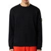���ȡ��󥢥����� ��� �������å� ������ STONE ISLAND ���롼�ͥå� ����ץ� �ȥ졼�ʡ� ORGANIC COTTON FLEECE GARMENT DYED REGULAR-FIT CREWNECK SWEATSHIRT BLACK 6100060 S0051 V0029
