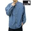 �����ϡ��� ��� Ĺµ����� ������ CARHARTT WIP �ܥ�������� �ǥ˥ॷ��� LONG SLEEVE LUCAS SHIRT BLUE STONE WASHED I034525 0106