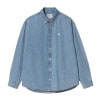 �����ϡ��� ��� Ĺµ����� ������ CARHARTT WIP �ܥ�������� �ǥ˥ॷ��� LONG SLEEVE LUCAS SHIRT BLUE BLEACHED I034525 0135