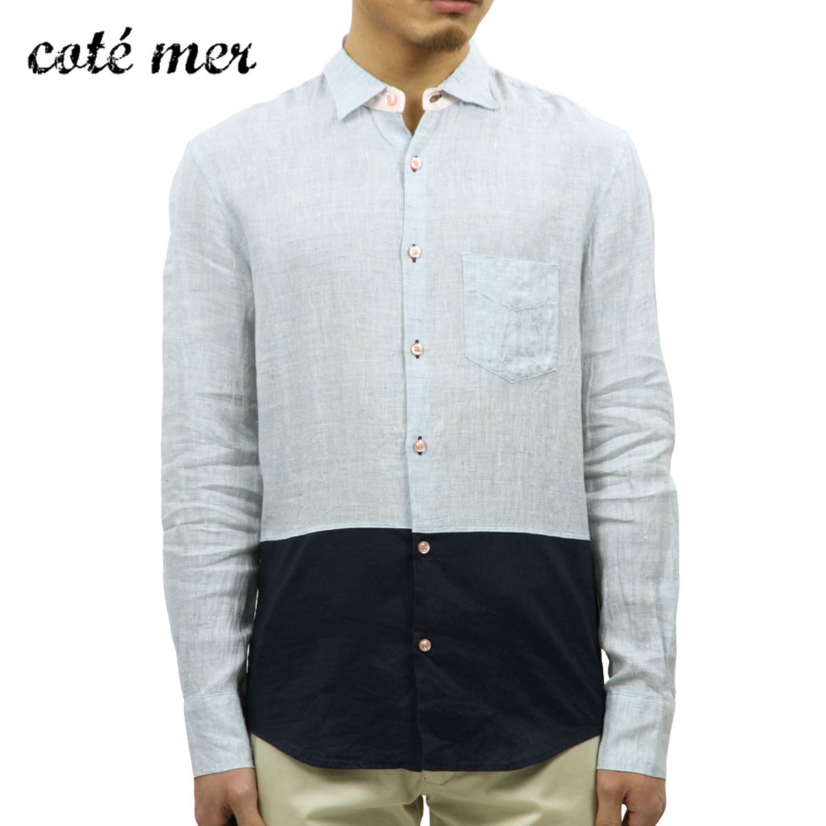 コートメール Cotemer メンズ シャツ SHIRT SH-S13-013 NAVY-BLUE A59B 