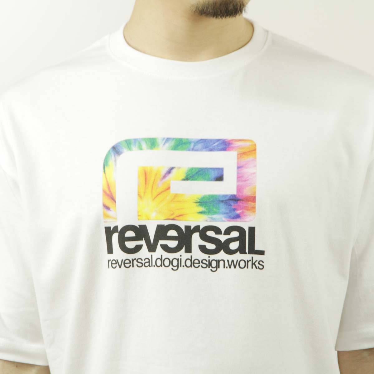 ��С����� ��� ȾµT����� ��������Ź REVERSAL ���롼�ͥå� ���åȥ� �ӥå����륨�å� TIE DYE BIG MARK COTTON Big silhouette TEE �Ύ܎��� rv25ss003-WH WHITE A06B B1C C1D D1E E01F