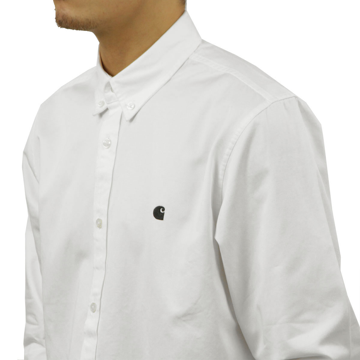 �����ϡ��� ��� Ĺµ����� ������ CARHARTT WIP �ܥ�������� �����奢�륷��� LONG SLEEVE MADISON SHIRT WHITE / BLACK I023339 00AXX
