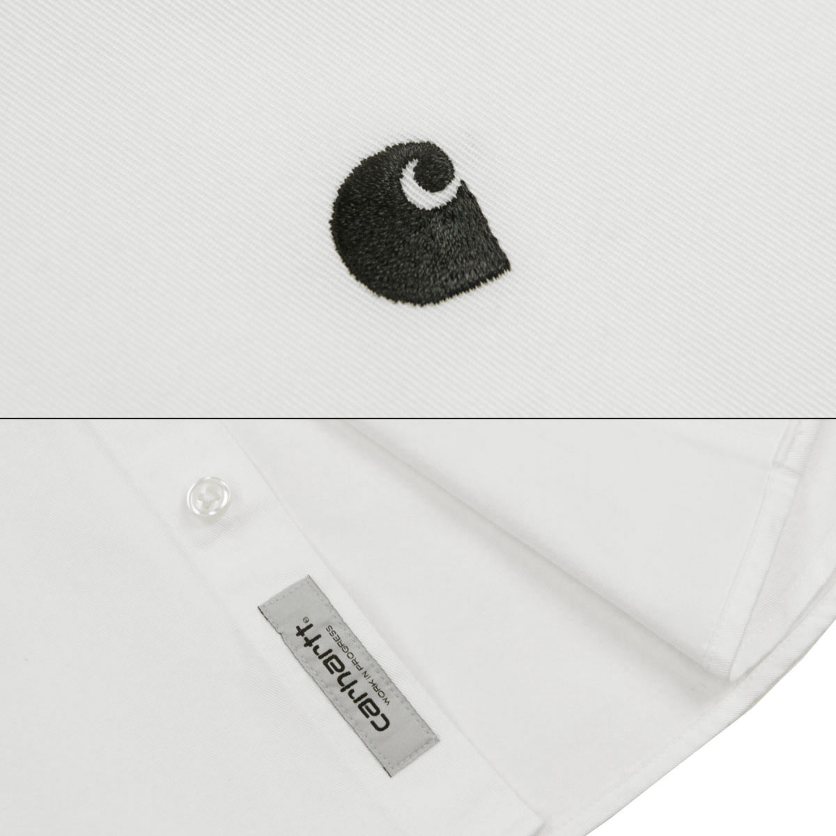�����ϡ��� ��� Ĺµ����� ������ CARHARTT WIP �ܥ�������� �����奢�륷��� LONG SLEEVE MADISON SHIRT WHITE / BLACK I023339 00AXX