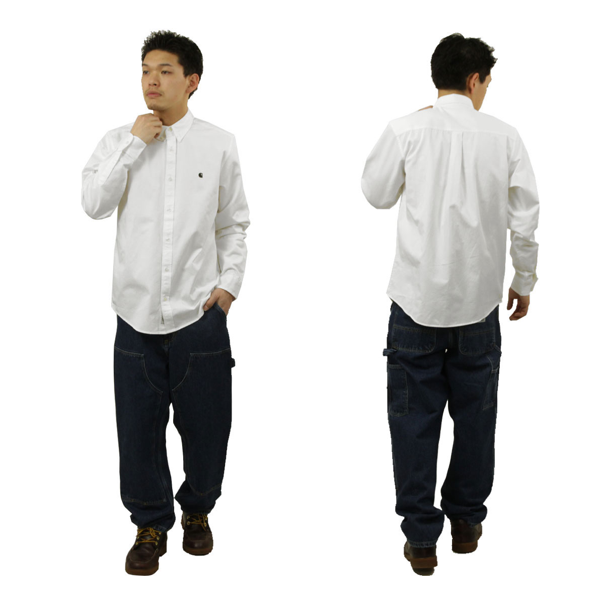 �����ϡ��� ��� Ĺµ����� ������ CARHARTT WIP �ܥ�������� �����奢�륷��� LONG SLEEVE MADISON SHIRT WHITE / BLACK I023339 00AXX