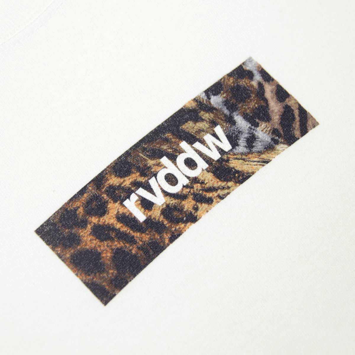 ��С����� ��� ĹµT����� ��������Ź REVERSAL ���롼�ͥå� �����С������� ���� LEOPARD BOX LOGO OVER SIZE LONG SLEEVE rv23aw101 WH WHITE A06B B1C C1D D2E E01F