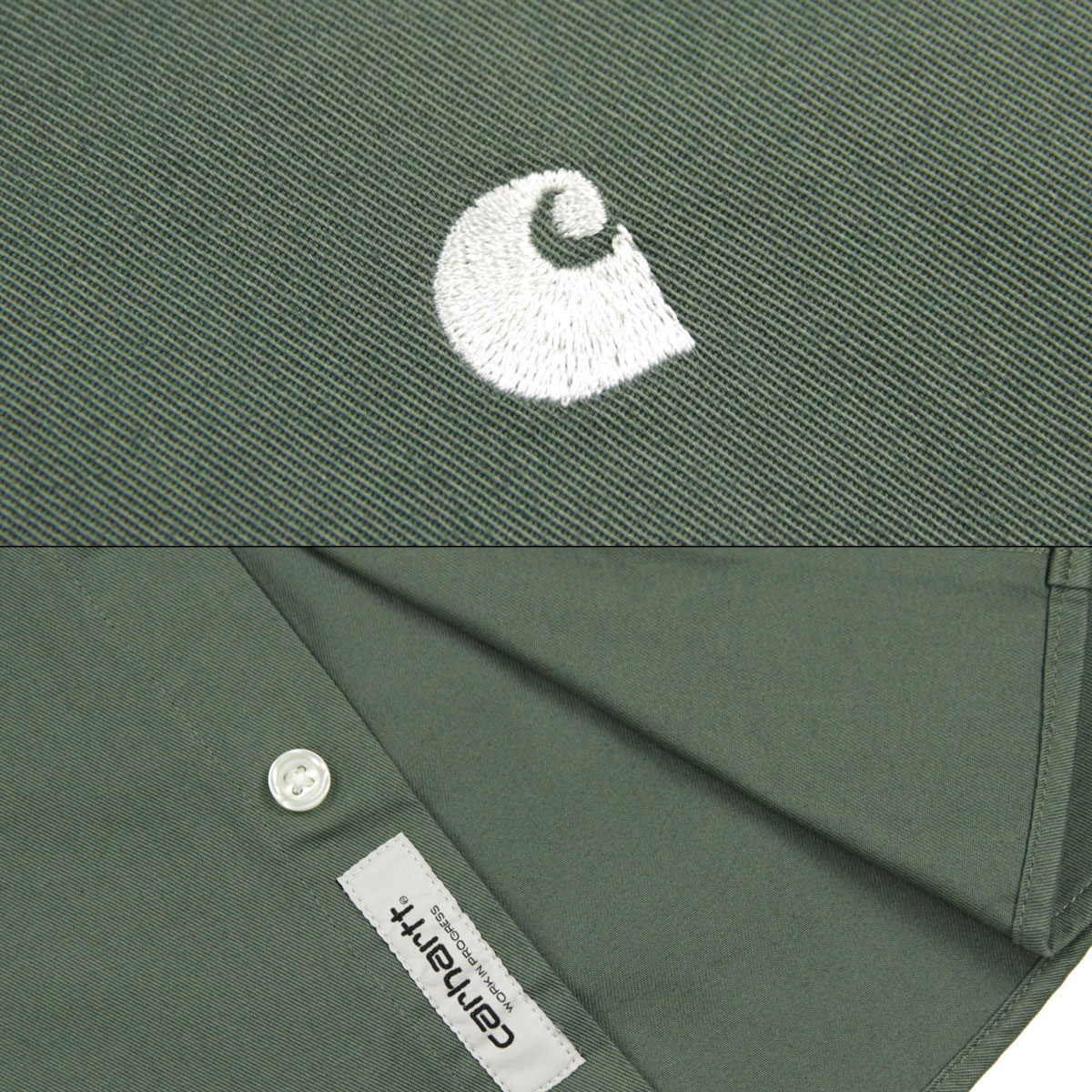 �����ϡ��� ��� Ĺµ����� ������ CARHARTT WIP �ܥ�������� �����奢�륷��� LONG SLEEVE MADISON SHIRT VELVET GREEN / WHITE I023339 3HLXX