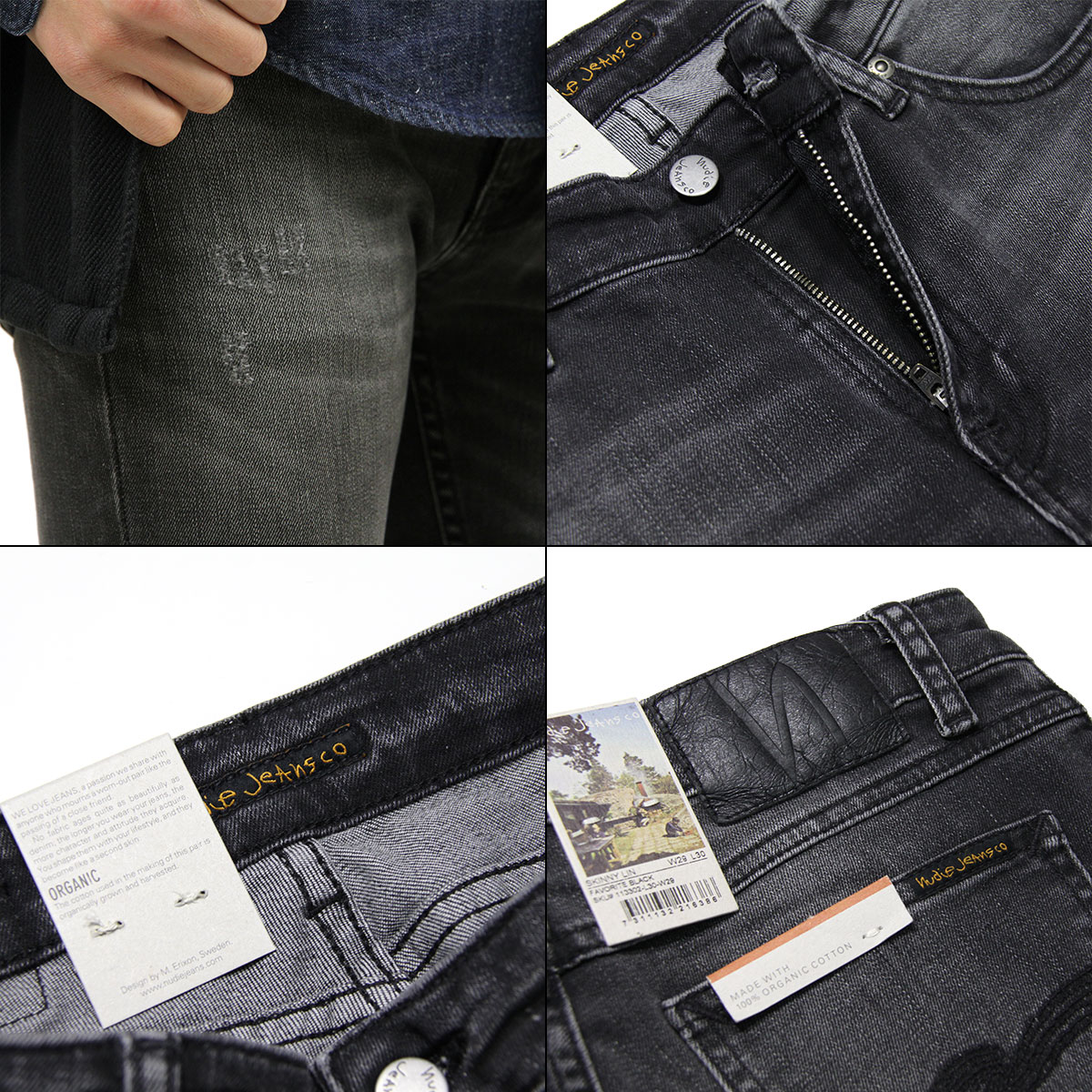 �̡��ǥ��������� ������ ��� ��������Ź Nudie Jeans �����ˡ���� �����ѥ� SKINNY LIN DENIM JEANS FAVORITE BLACK 076 113302 1411 A62B B1C C2D D1E E02F