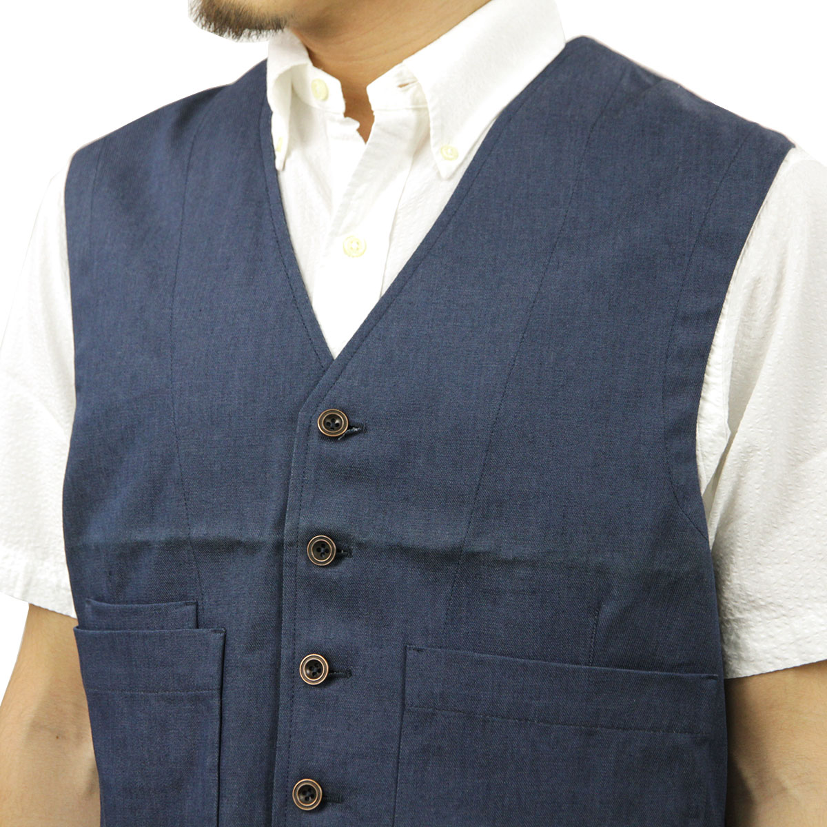 �̡��ǥ��������� Nudie Jeans ��������Ź ��� ���� Eino WaistCoat 160284 Blue on Grey A62B B1C C1D D0E E07F