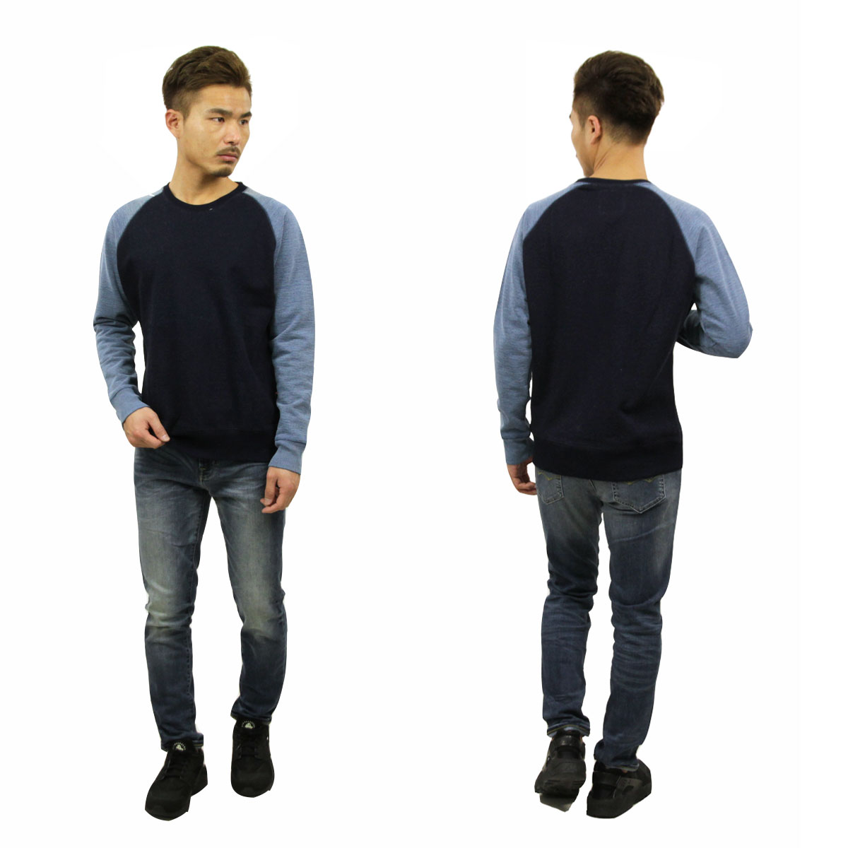 �ϥ� HAN KJOBENHAVN ��� �������å� WORKER CREW NECK �ͥ��ӡ����졼 A56B B1C C1D D5E E02F