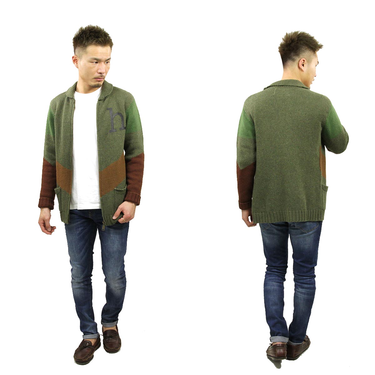 ϥ HAN KJOBENHAVN  ѡ SPLIT CARDIGAN ꡼ A56B B1C C1D D7E E08F