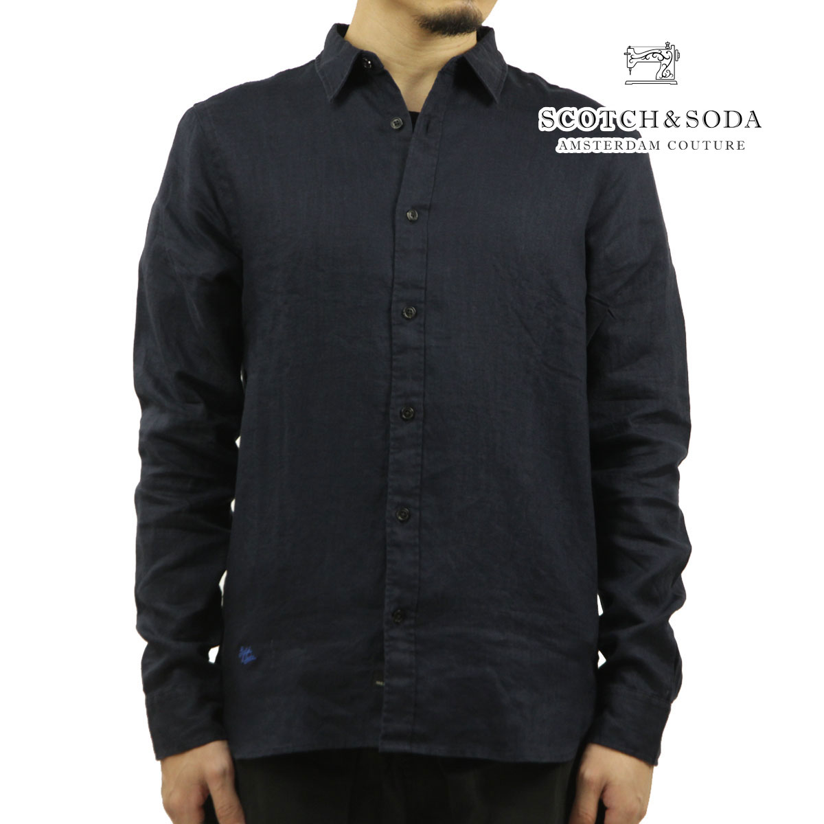 �����å�����ɥ����� ��� Ĺµ����� ��������Ź SCOTCH��SODA �ܥ�������� ��ͥ󥷥�� CLASSIC LINEN SHIRT 162324 0002 NIGHT