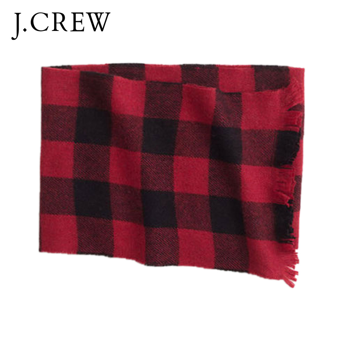 ���������롼 J.CREW ������ �ޥե顼 PLAID SCARF RED A38B B3C C3D D7E E11F